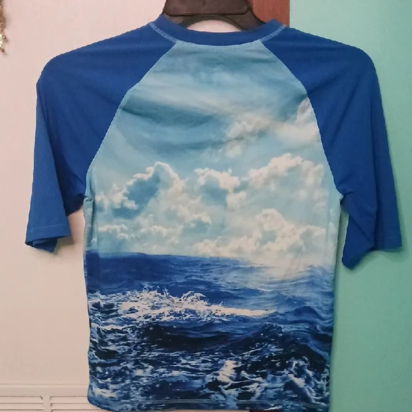 wonder nation White and Light Blue Tee with Logo Print - Picture 3 of 5